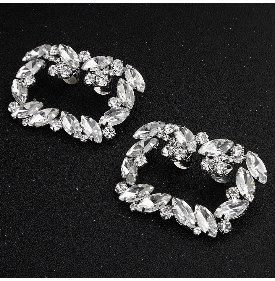 Miallo 2024 Newest Big Austrian Crystal Pearls Handmade Women Bridal Shoe Clips Wedding Alloy Bride Bridesmaid Shoe Buckle