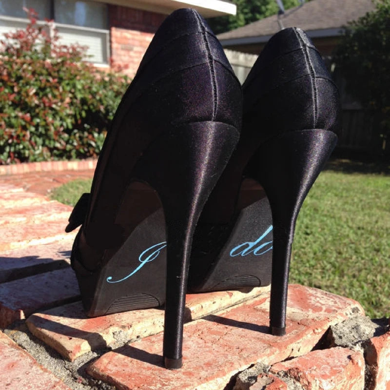 2 pairs/lot Something Blue I Do & Me Too Vinyl Shoe Decal - Wedding Shoe Decal - Bridal Shoe Accessories