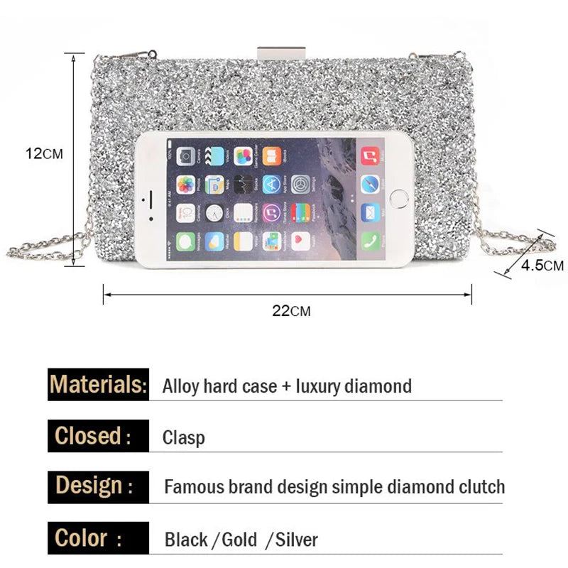 Diamond Sequin Wedding Clutch