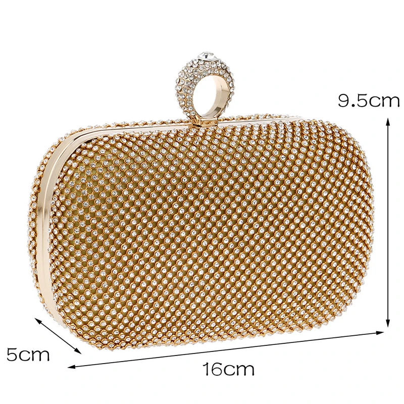 Diamond-Studded Chain Evening Bag