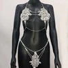 New  Jewelry Crystal Sexy Rhinestone Lingerie Size Body Chain Women Underwear 2 Piece Womens Erotic Lingeries Bra Panties Sets