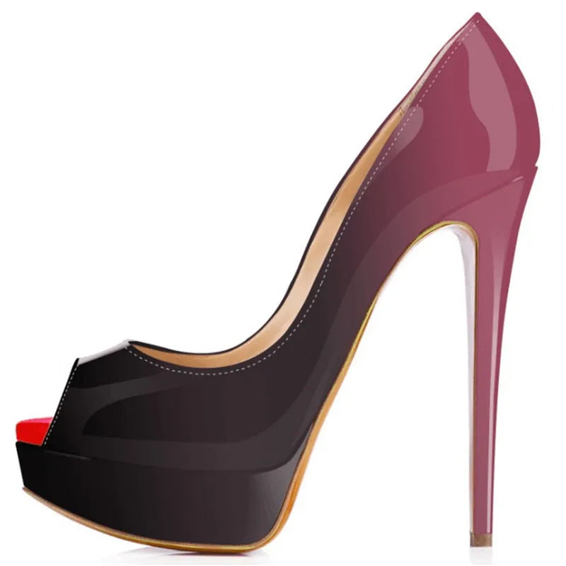 Peep-Toe Platform Stiletto Heels
