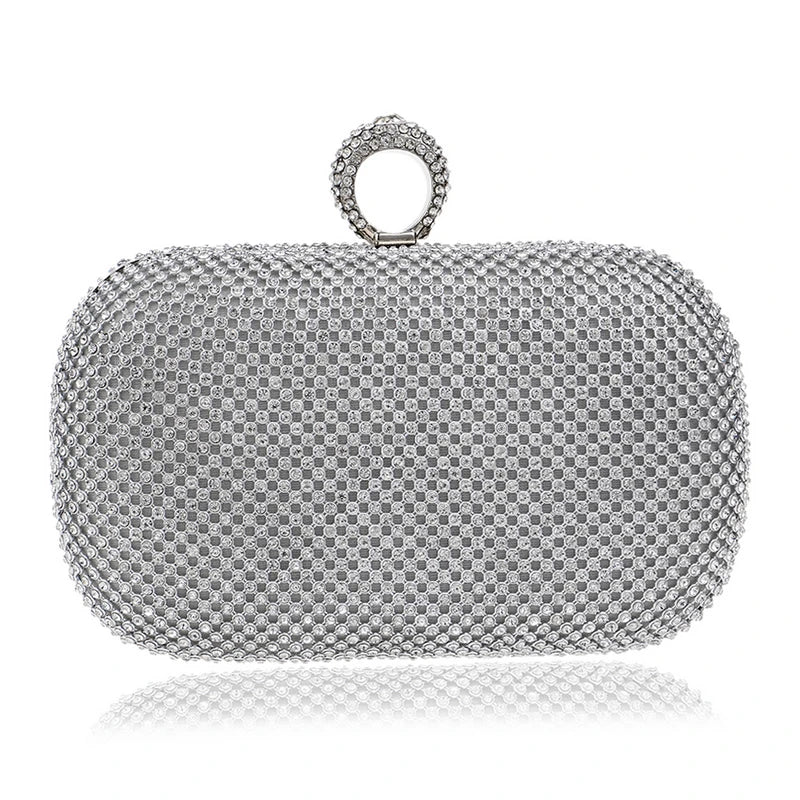 Diamond-Studded Chain Evening Bag