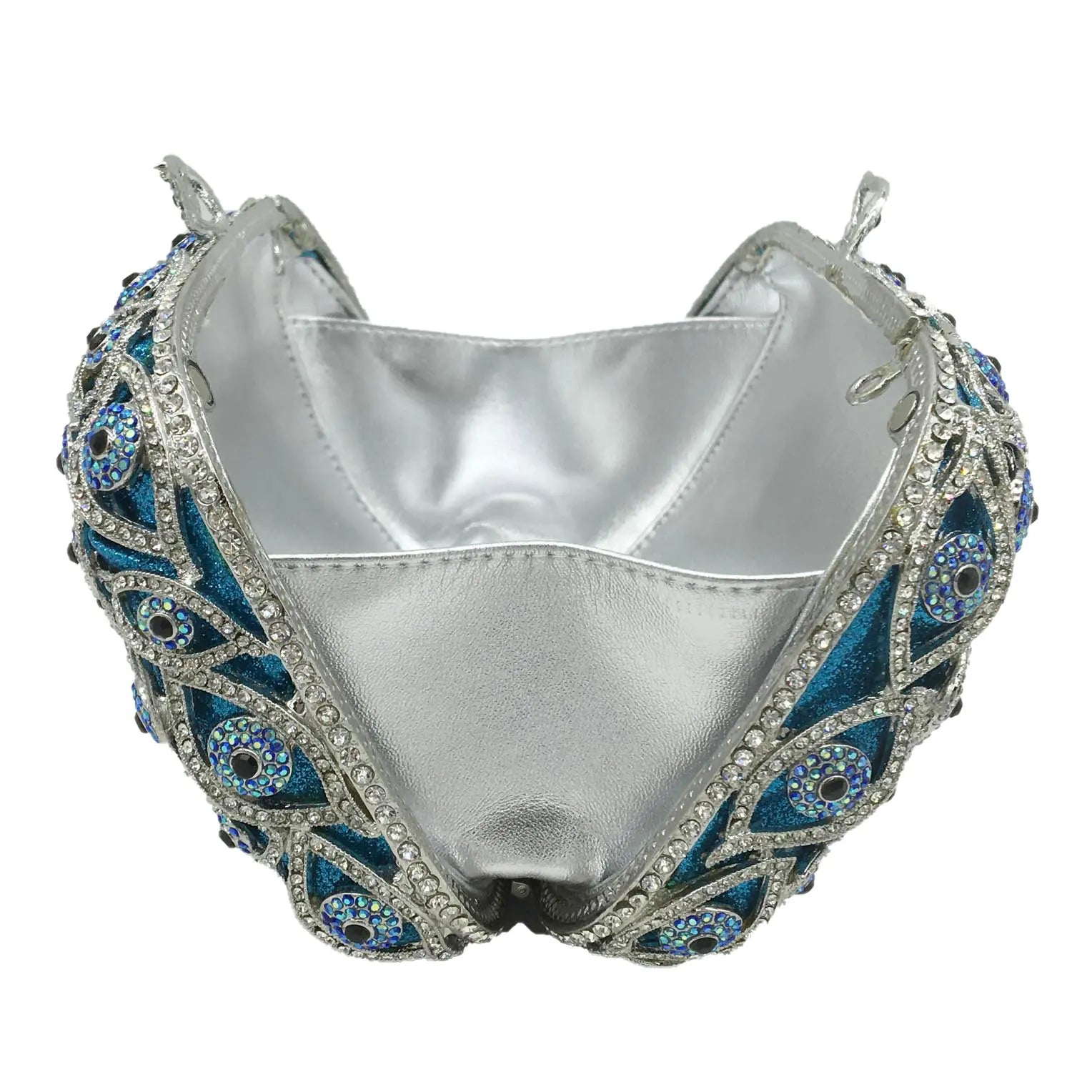 Boutique De FGG (in stock) Evil Eye Women Crystal Clutch Evening Minaudiere Bags Party Dinner Rhinestone Handbags Bridal Purse
