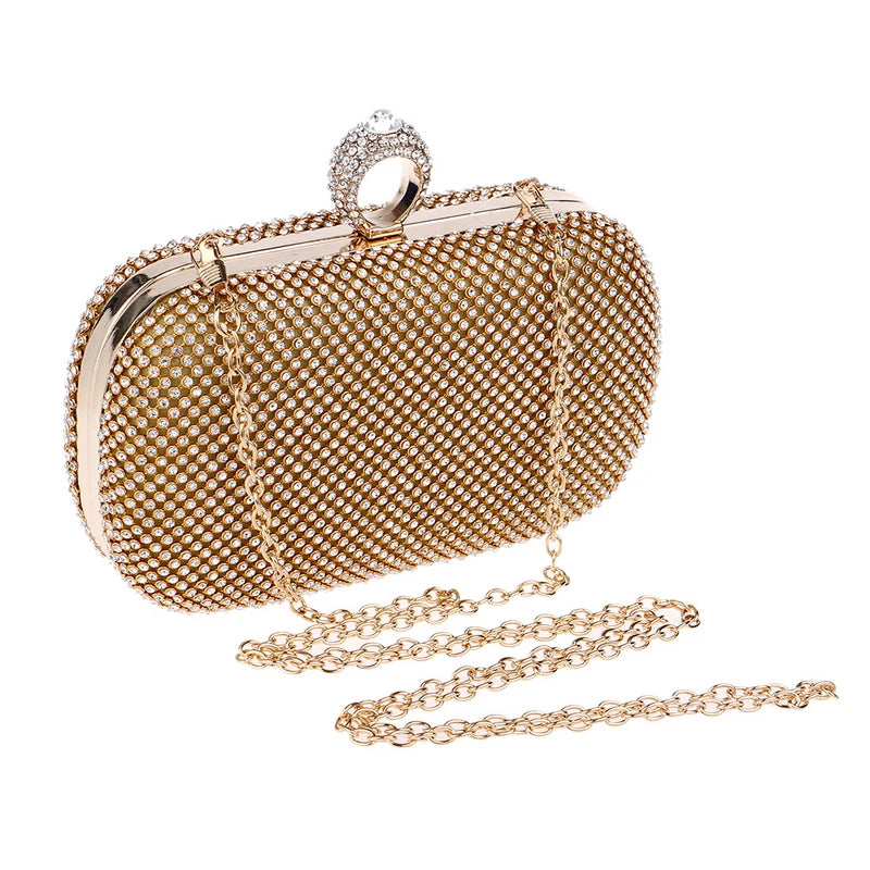 Diamond-Studded Chain Evening Bag