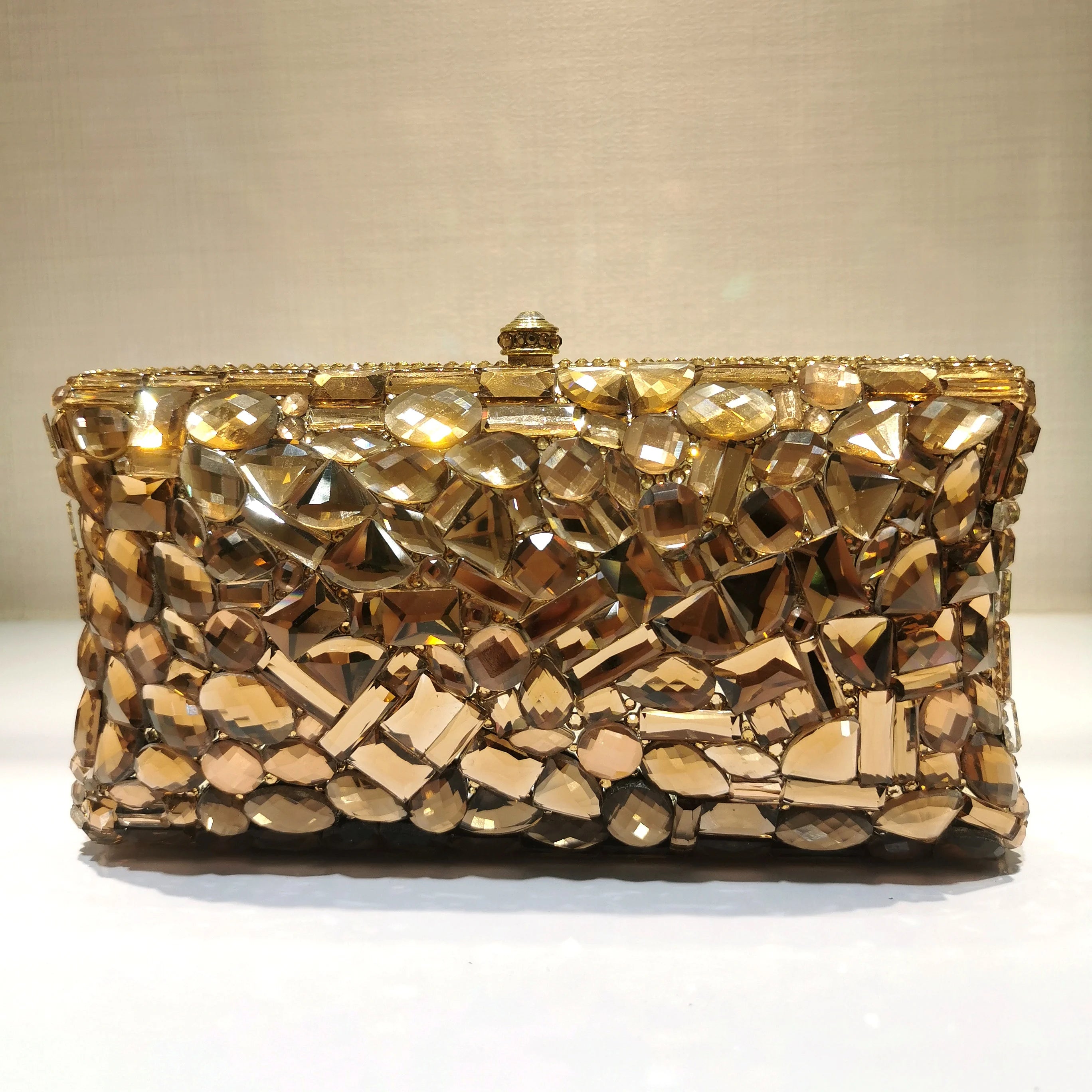 Female Crystal Diamonds Clutches Bags Women Evening Bags Metal Rhinestone Mianudiere Handbag Bridal Clutch Wedding Party Purse