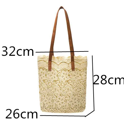 NEW Lace Ladies Handbag Summer Beach Wedding Bridal Party Hand Bag Bolsa Feminina Women's Shoulder Bag Shopping Bag