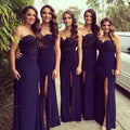 DB055 Purple Mermaid Bridesmaids Dresses Long Elegant African Bridesmaid Maid of Honor Gown Wedding Party Guest Dress