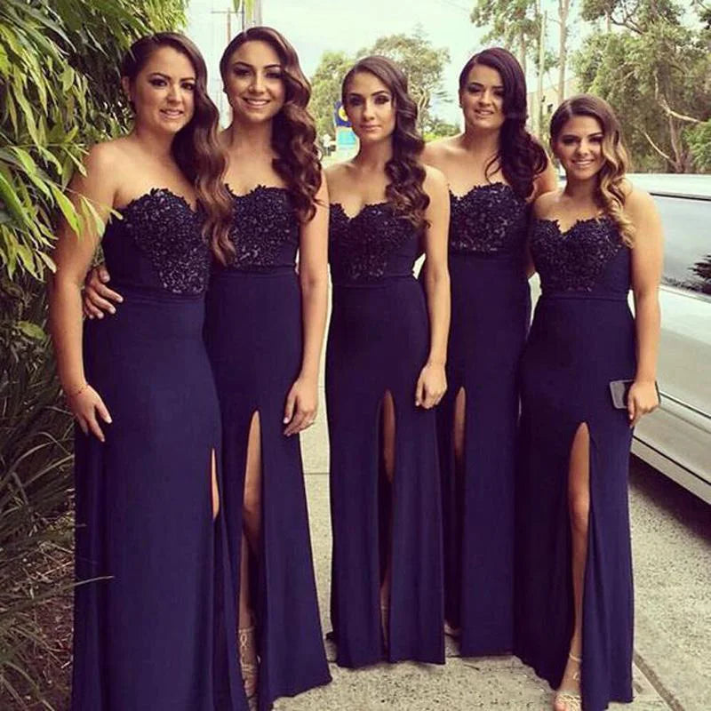 DB055 Purple Mermaid Bridesmaids Dresses Long Elegant African Bridesmaid Maid of Honor Gown Wedding Party Guest Dress