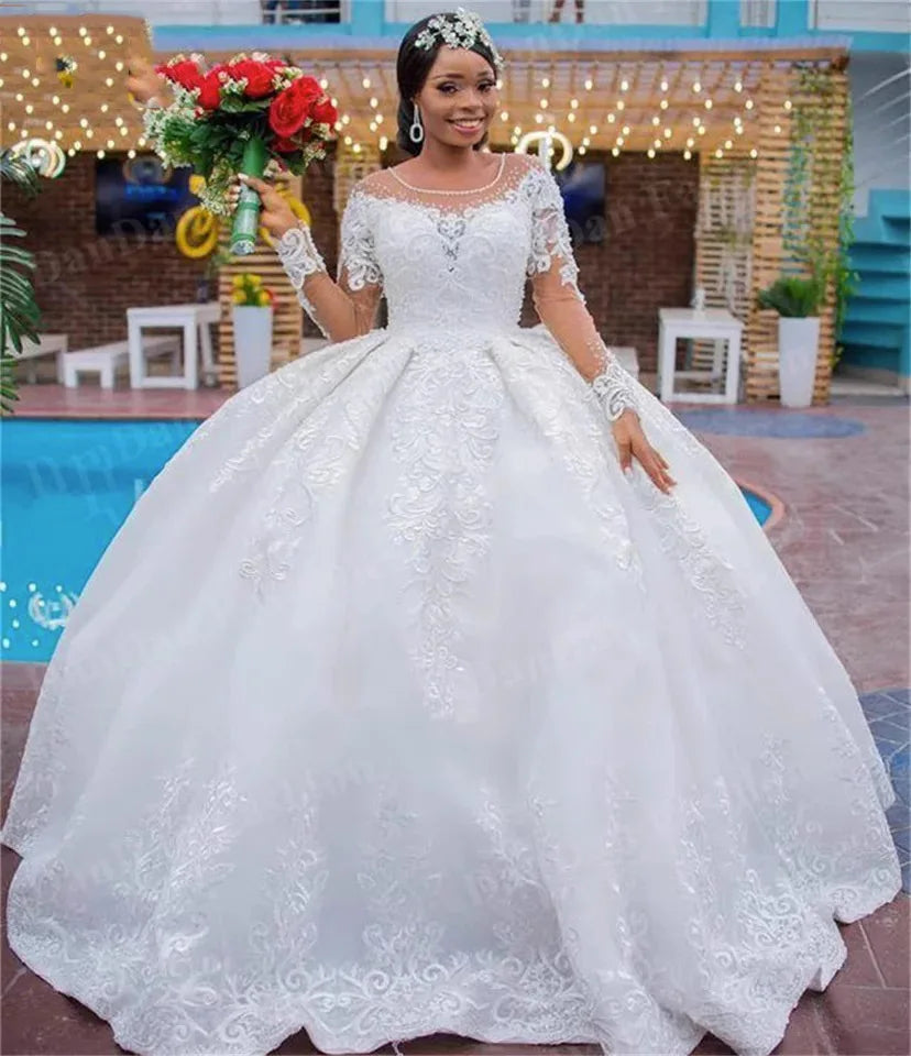 China Factory  Bride a Line Wedding Gown 2025 Lace White Dresses for Civil Wedding Chinese Wedding Dresses