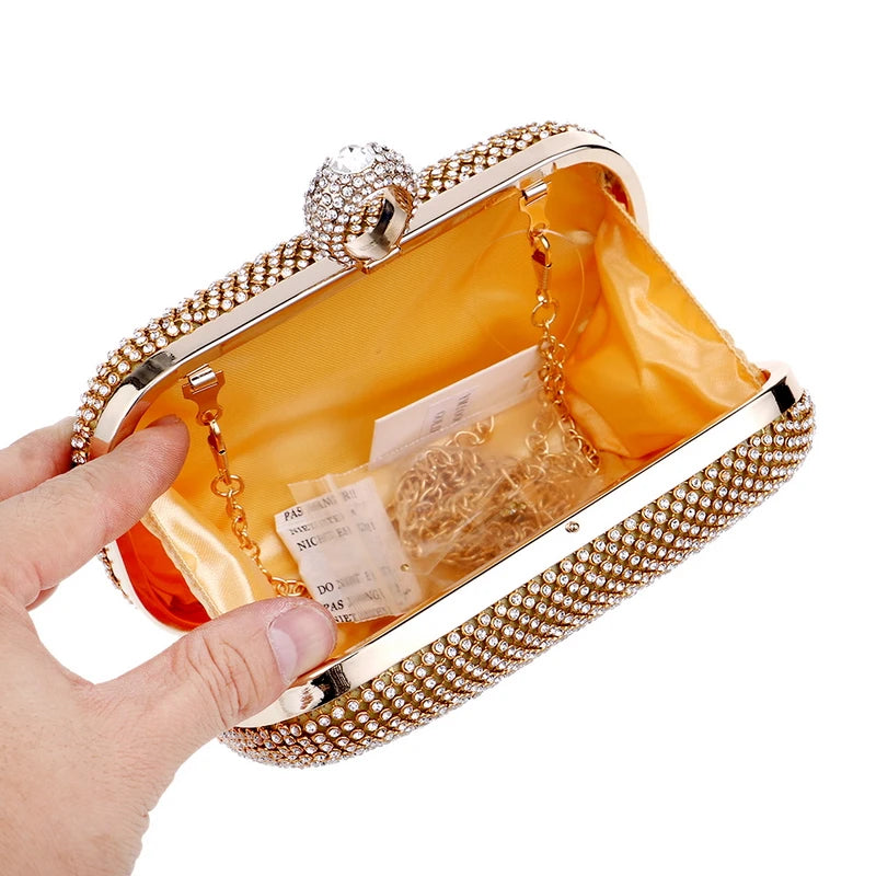Diamond-Studded Chain Evening Bag