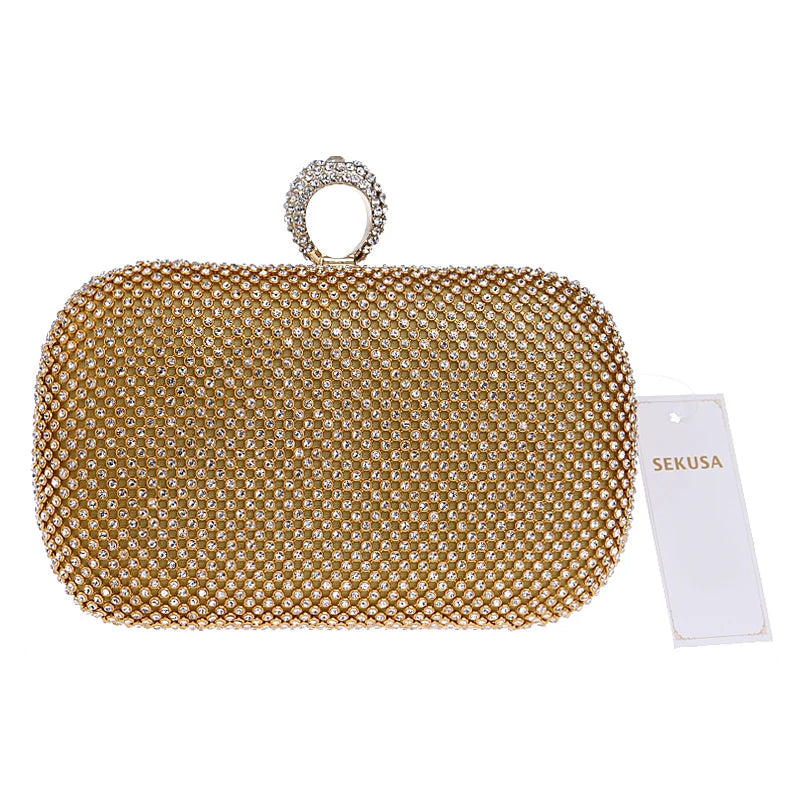 Diamond-Studded Chain Evening Bag