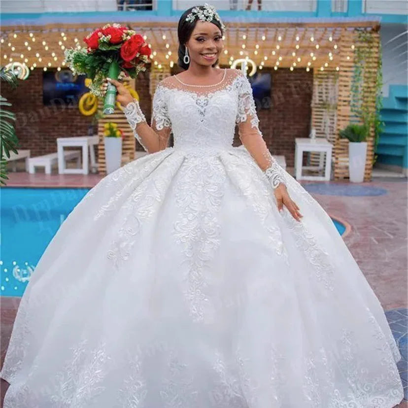 China Factory  Bride a Line Wedding Gown 2025 Lace White Dresses for Civil Wedding Chinese Wedding Dresses