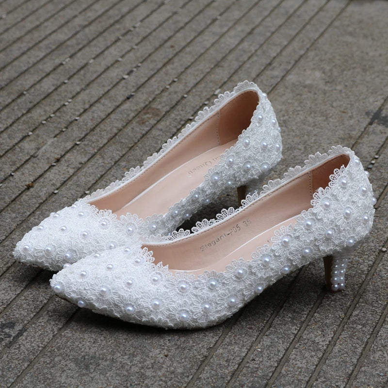 Comemore White Bride Wedding Mules 5cm Stilettos Shoes Pumps Stripper Party White High Heels Sandals Women New Size 34 43