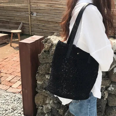 NEW Lace Ladies Handbag Summer Beach Wedding Bridal Party Hand Bag Bolsa Feminina Women's Shoulder Bag Shopping Bag