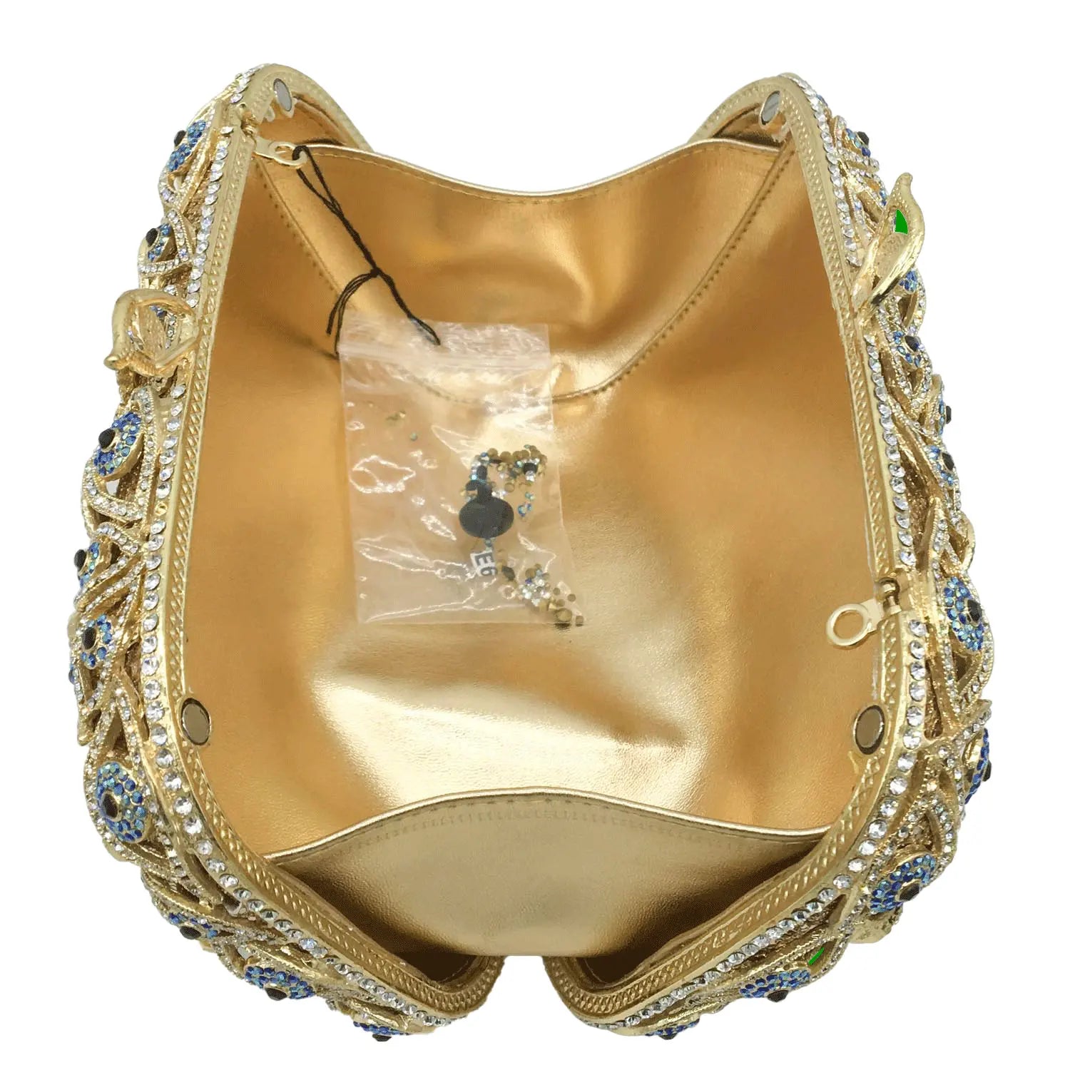 Boutique De FGG (in stock) Evil Eye Women Crystal Clutch Evening Minaudiere Bags Party Dinner Rhinestone Handbags Bridal Purse