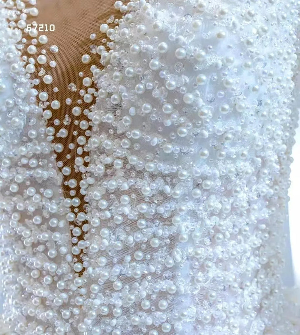 Summer Fashion White Bridal Gowns New High-End Luxury Rhinestone Trailing Formal Dress Women's Wedding Dress