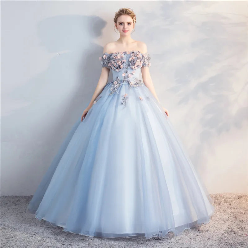 New Evening Dress Floral Organza Bridesmaid Wedding Party Dress 2024 Host Costume Dresses