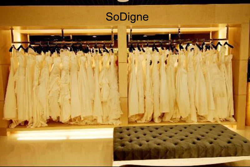 SoDigne A-line Wedding Dresses Off Shoulder Long Sleeve Satin/Lace Bridal Dress Elegant Bride Gown Vestidos De Novia Customized