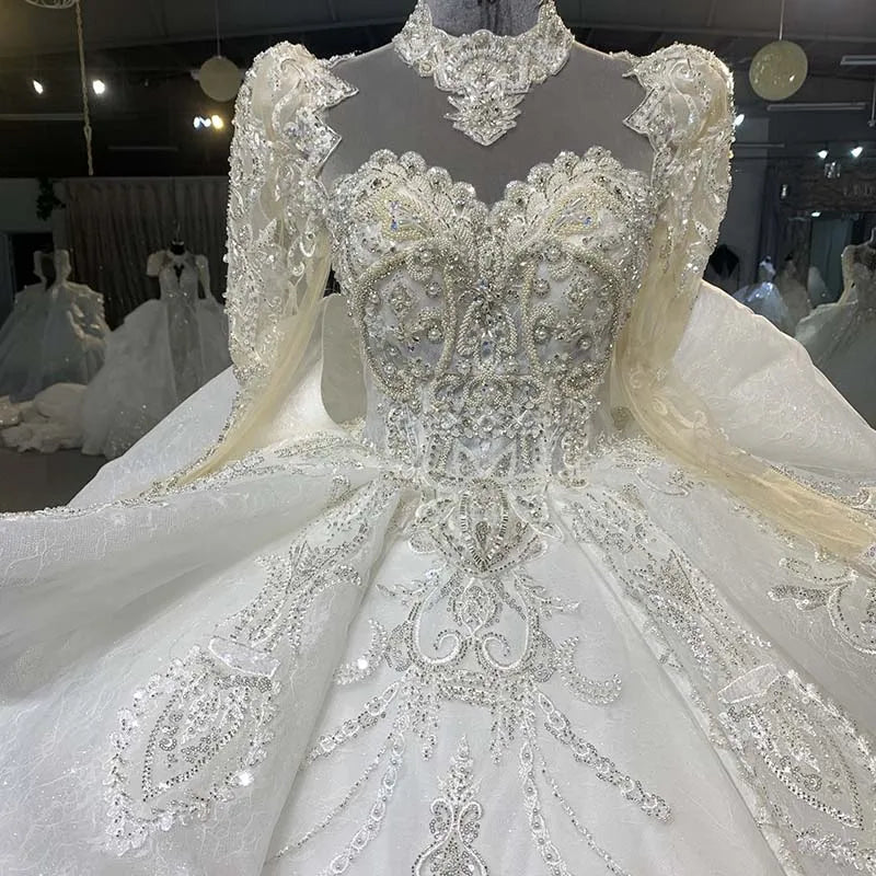 Jancember MN127 Elegant Applique Crystals Wedding Dresses