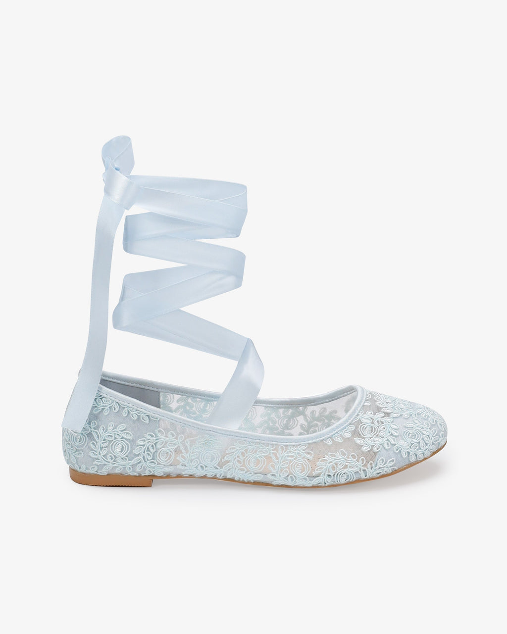 Crochet Lace Wedding Flats Ballerina Lace Up
