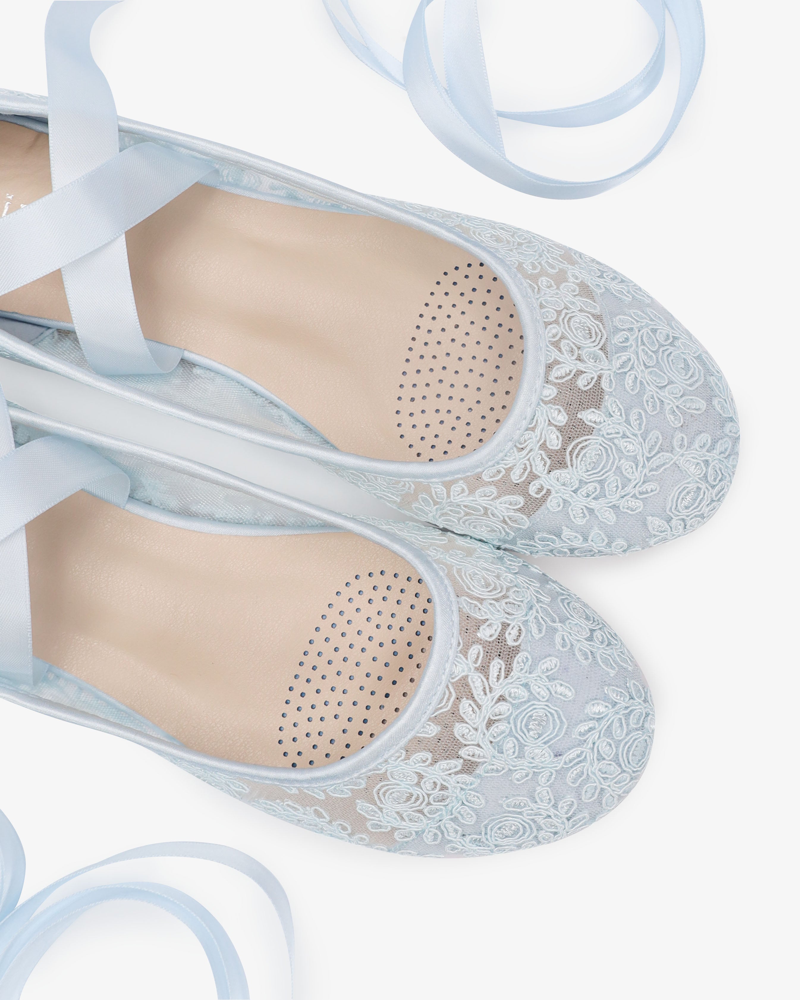 Crochet Lace Wedding Flats Ballerina Lace Up