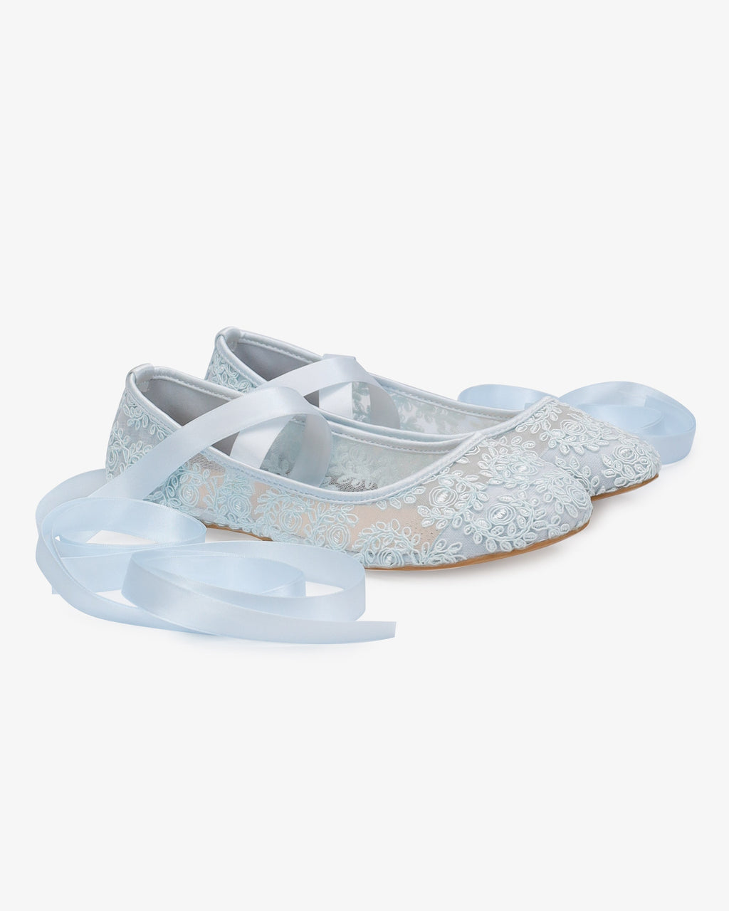 Crochet Lace Wedding Flats Ballerina Lace Up