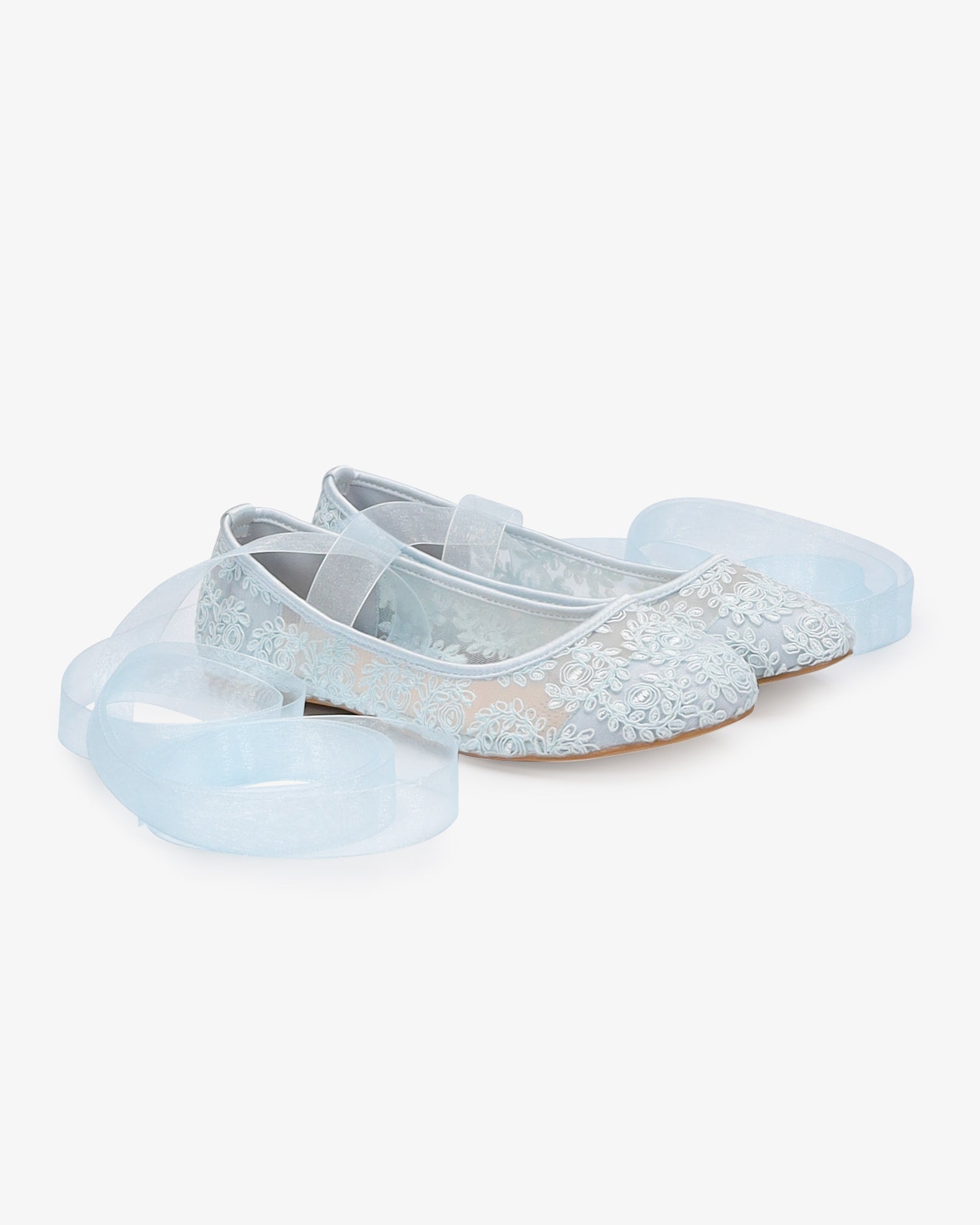 Crochet Lace Wedding Flats Ballerina Lace Up