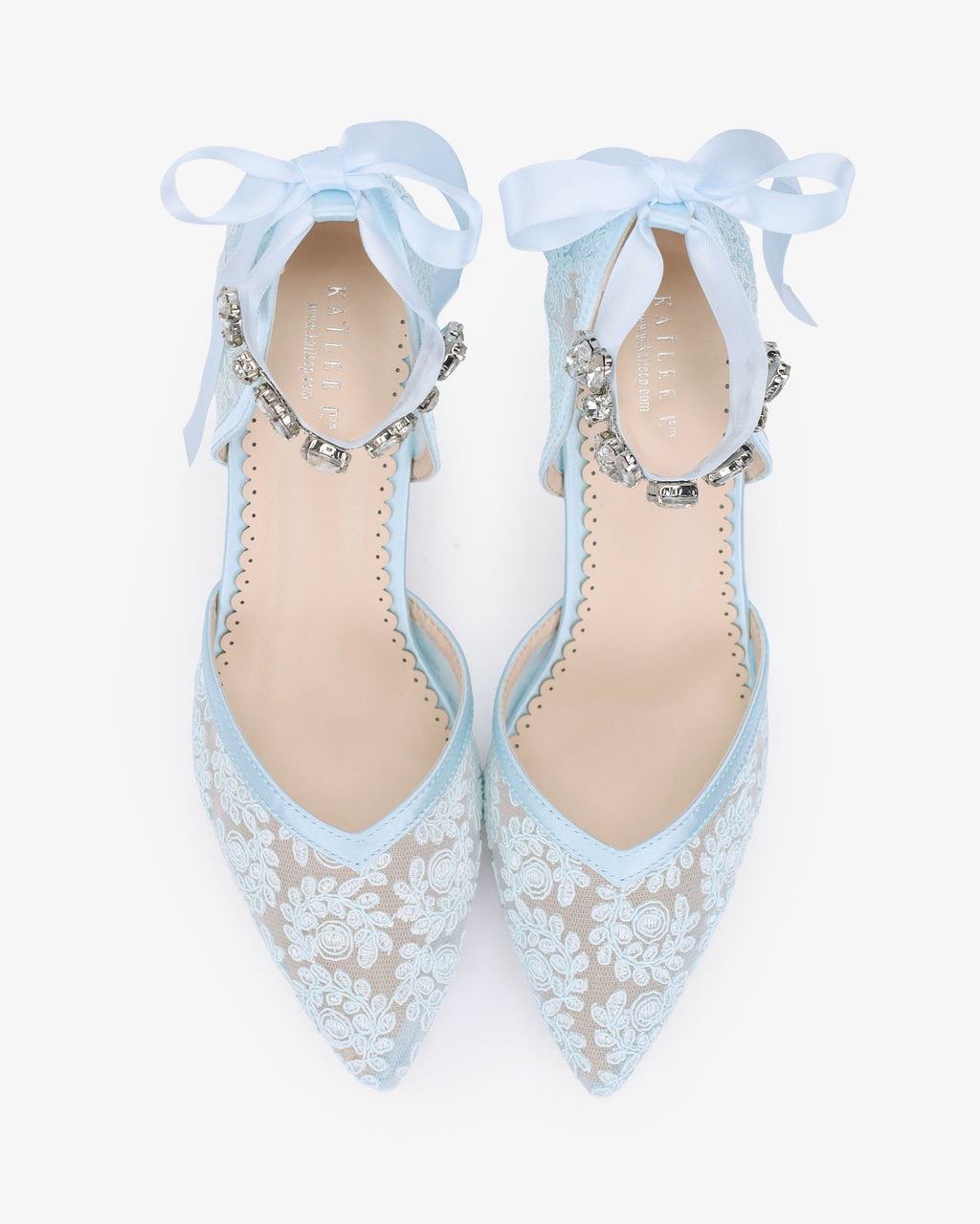Lace Block Heel For Weddings with Navette Cluster Rhinestones Strap