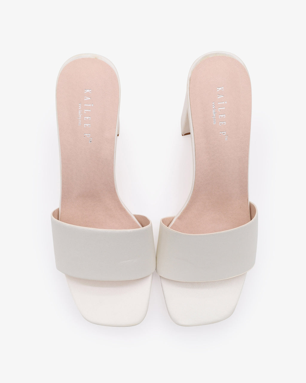 Satin Block Heels Slide Wedding Sandals