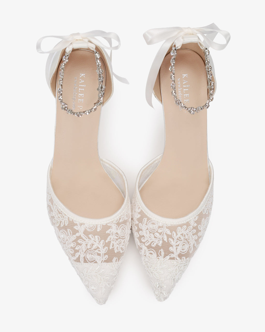 Wedding Lace Heels With Amaryllis Crystal Strap