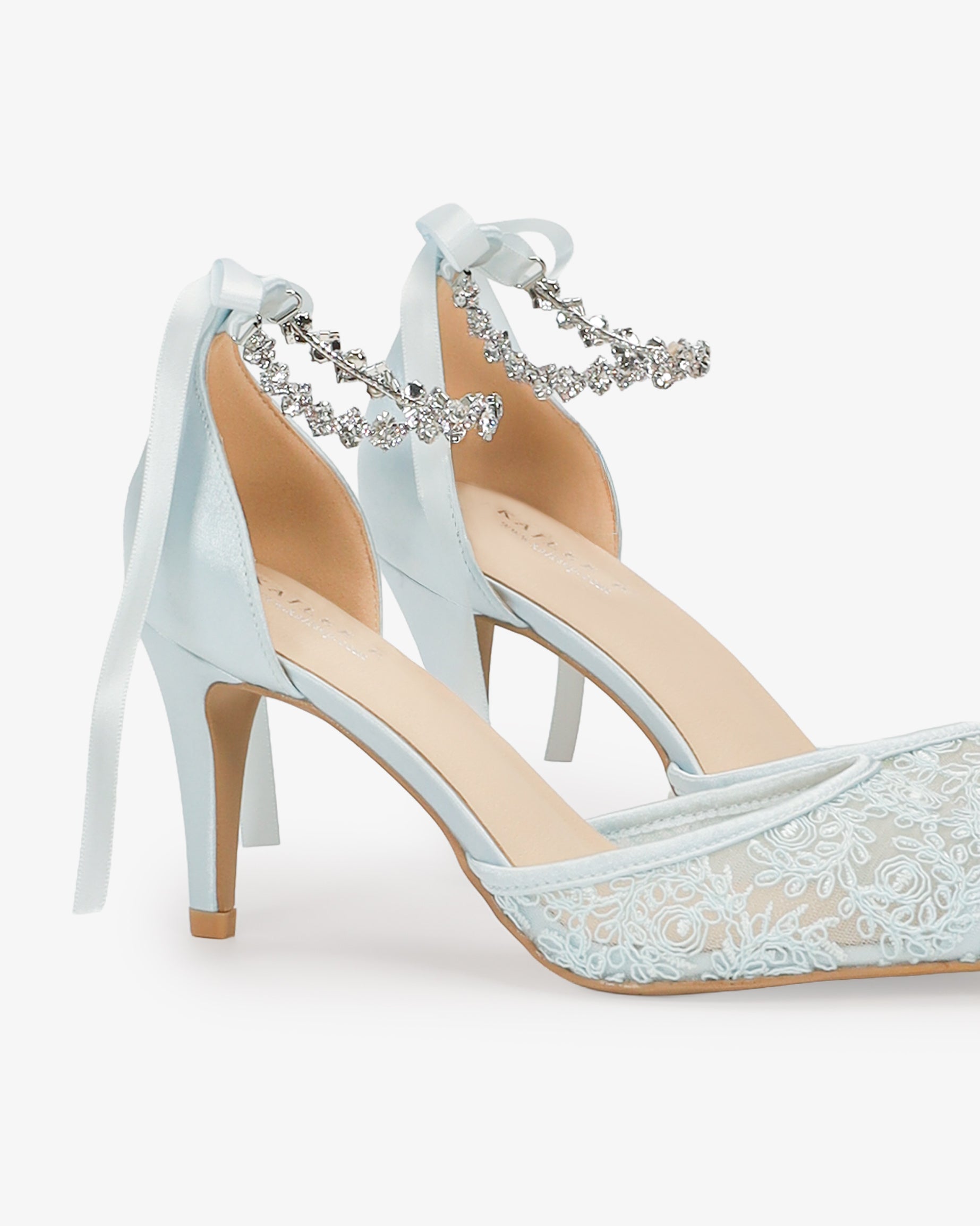 Wedding Lace Heels With Amaryllis Crystal Strap
