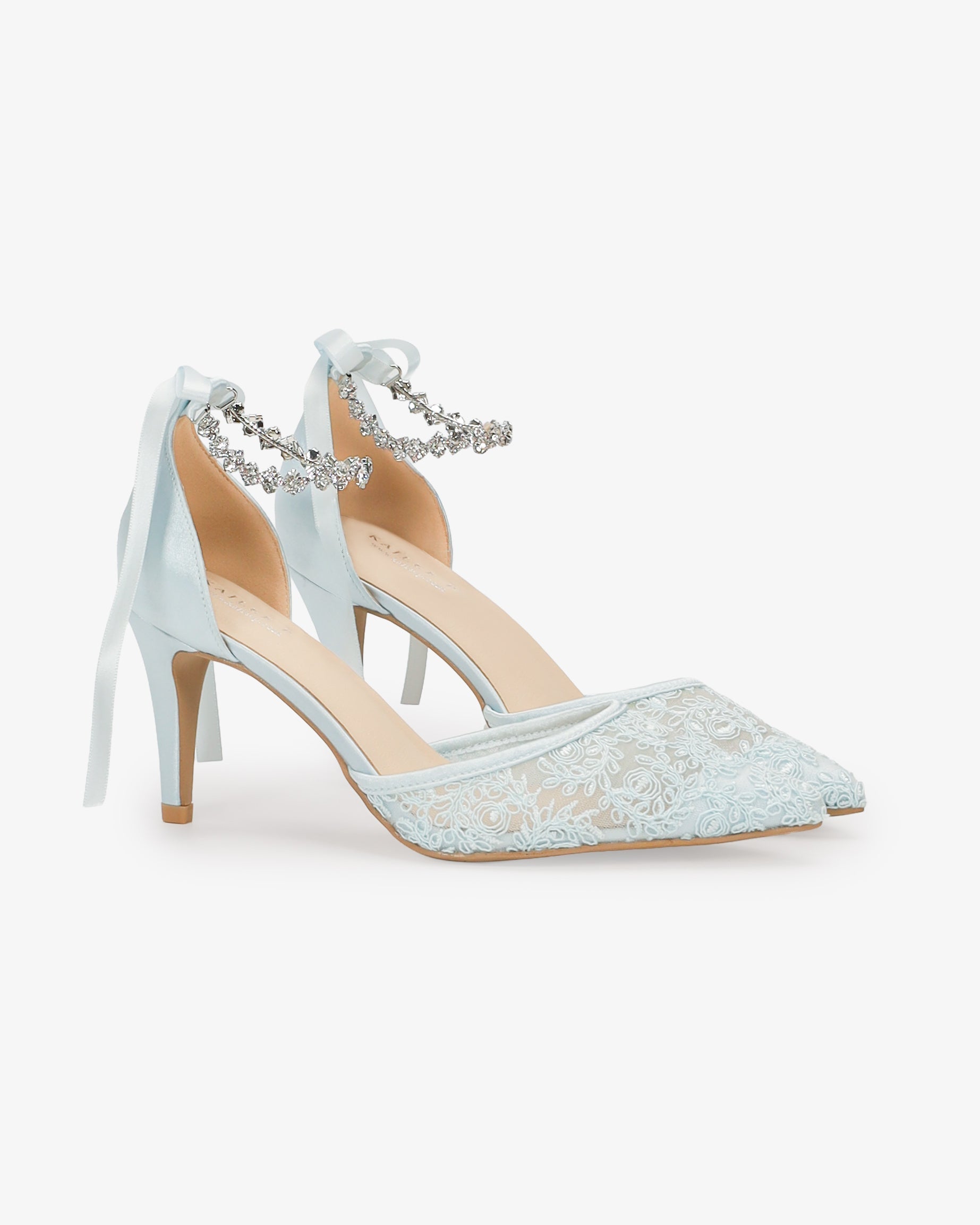 Wedding Lace Heels With Amaryllis Crystal Strap