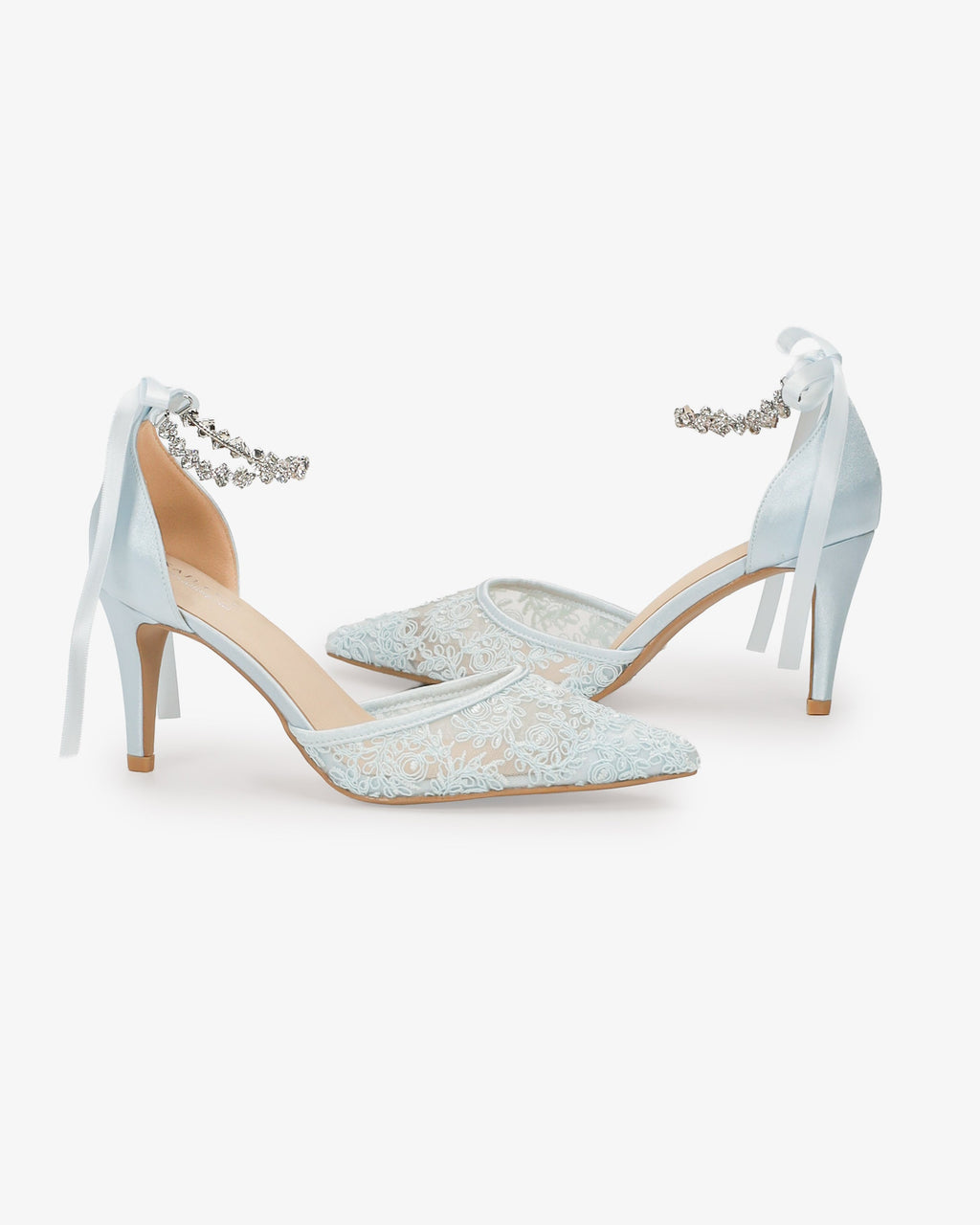 Wedding Lace Heels With Amaryllis Crystal Strap
