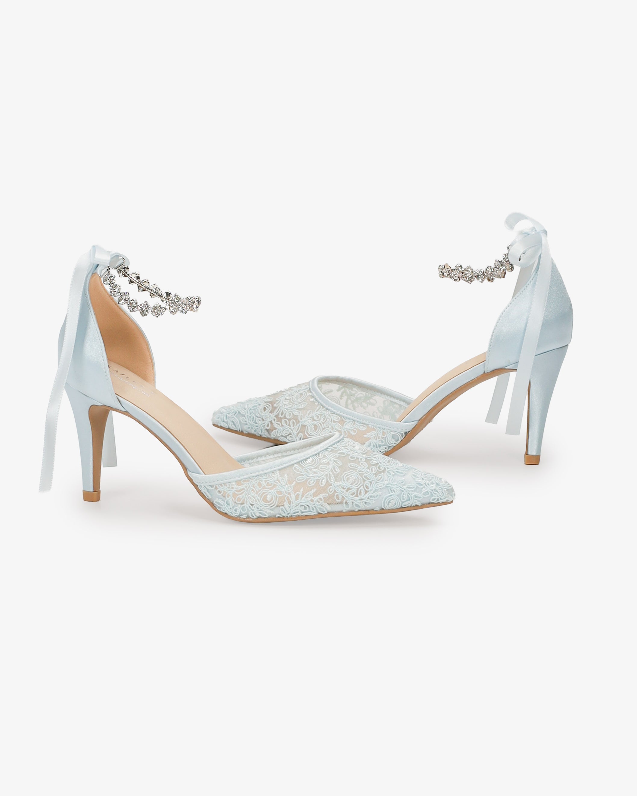 Wedding Lace Heels With Amaryllis Crystal Strap