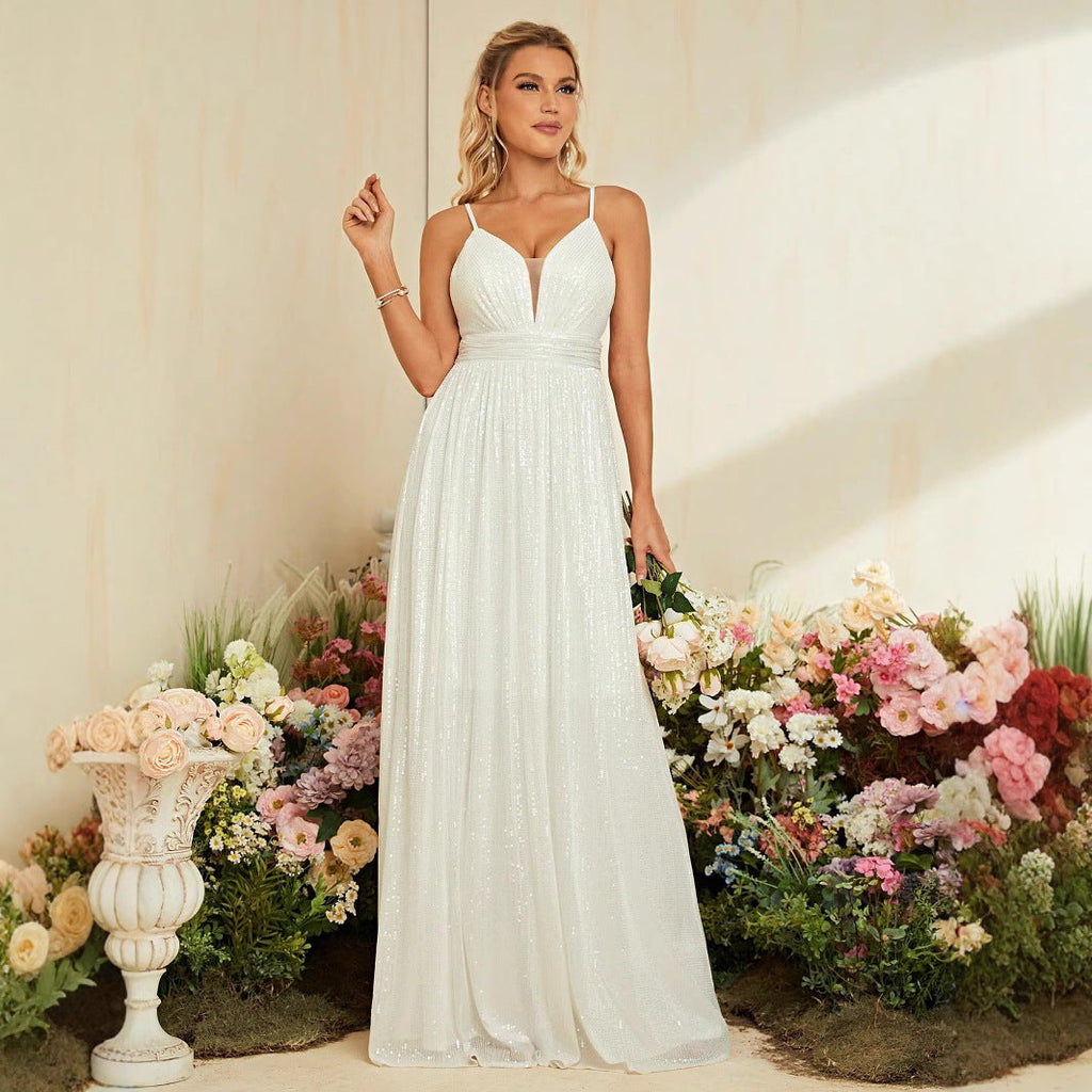 Suspender Ball Wedding Dress