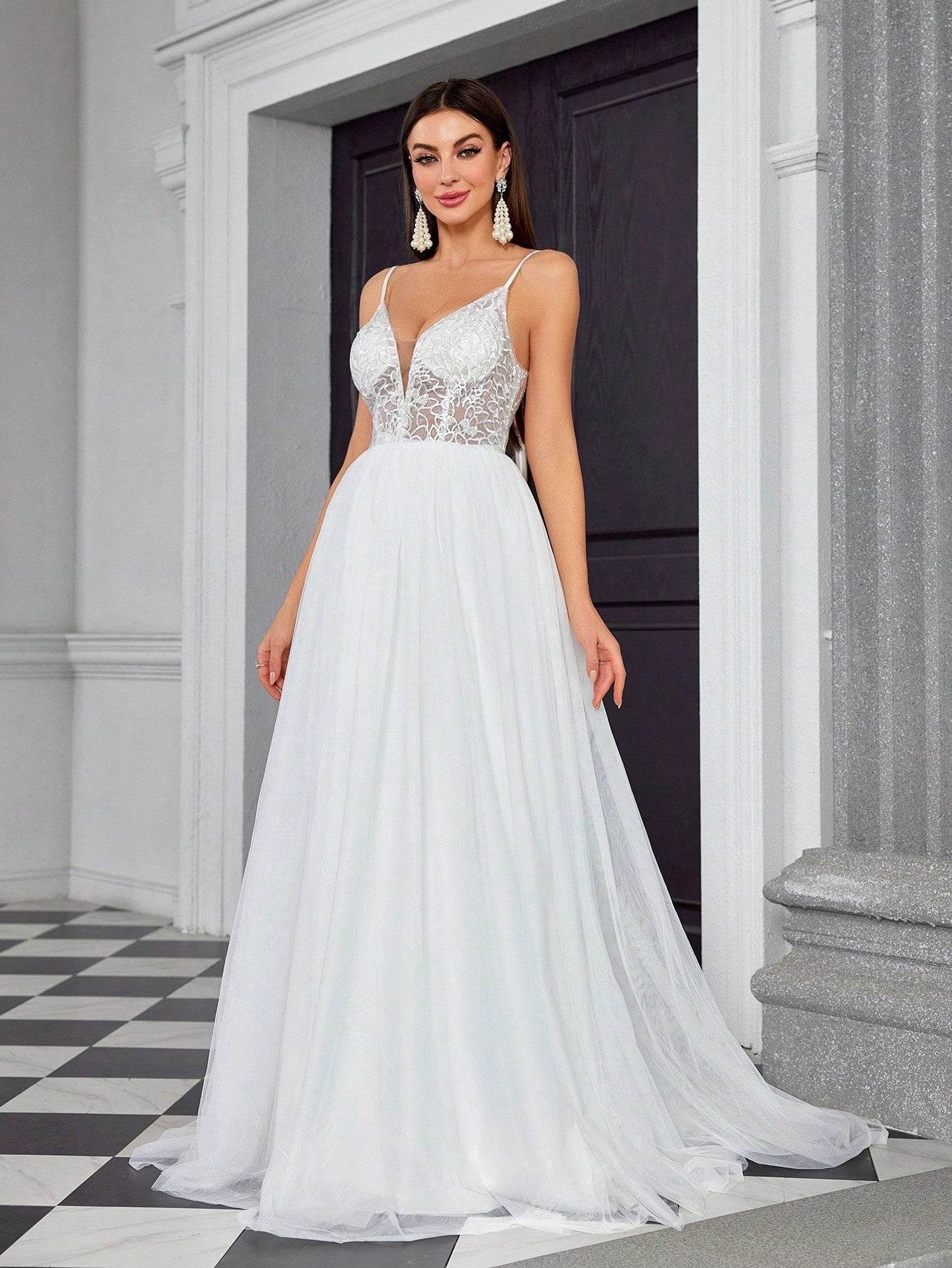 Suspender Tube Top Light Wedding Dress