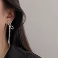 Women's Bow Long Tassel Eardrops Without Pierced Ears Mosquito Coil Affordable Rings