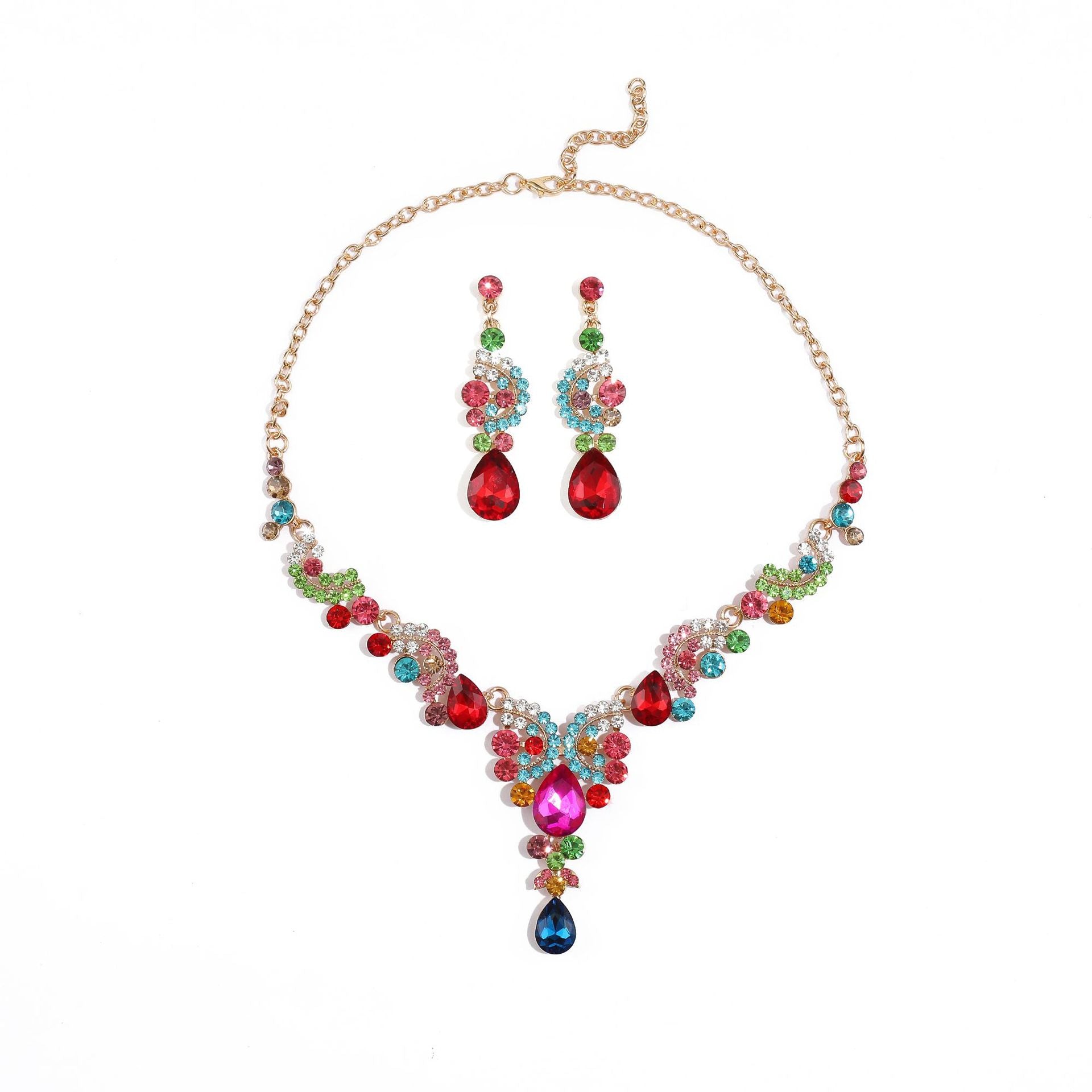 Suite High-grade Three-piece Bridal Wedding Dress Earrings