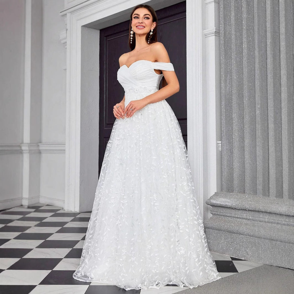 Sweetheart Off-Shoulder Light Wedding Dress
