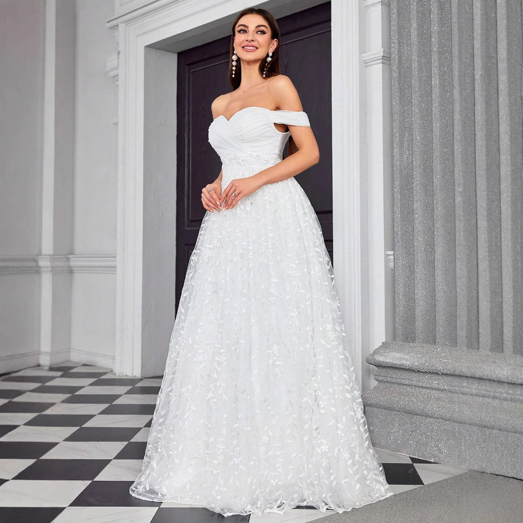Sweetheart Off-Shoulder Light Wedding Dress
