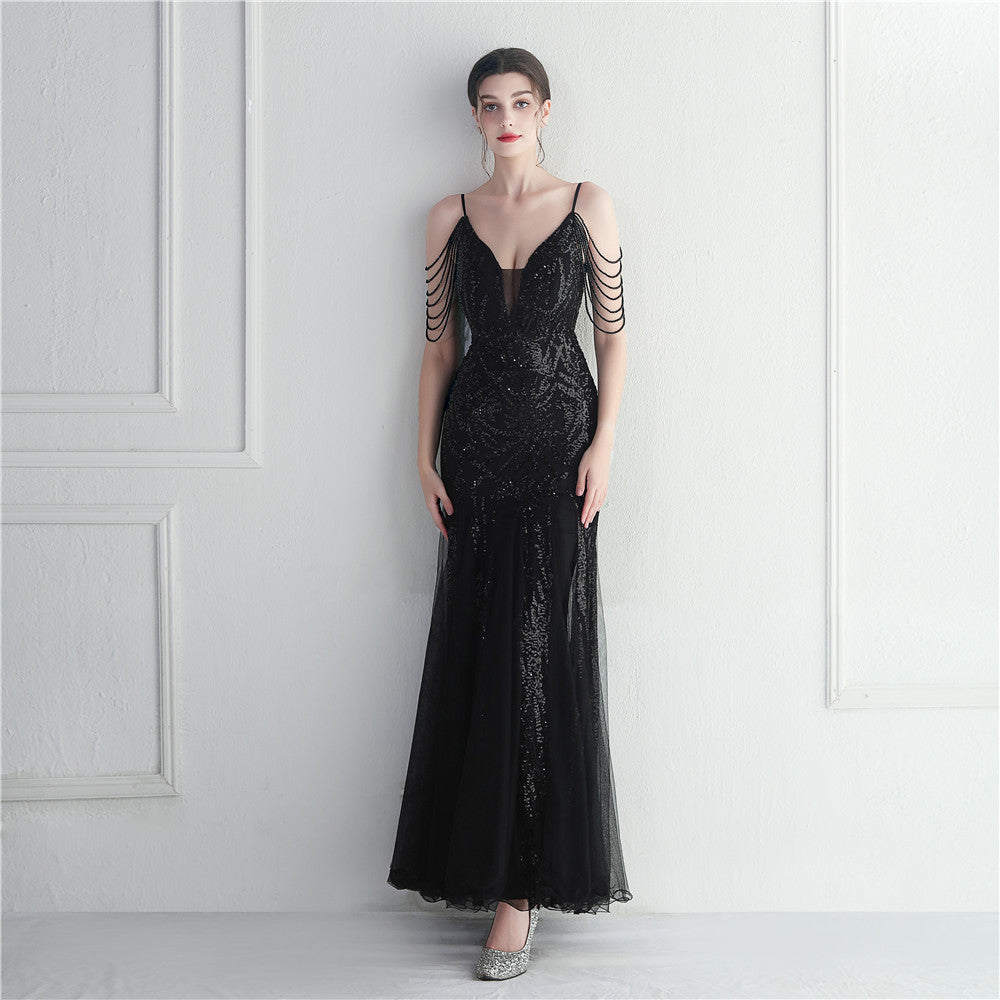 Beaded Camisole Evening Dress