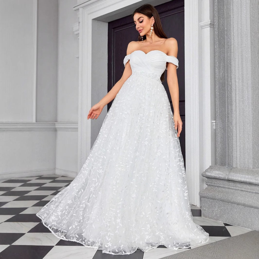 Sweetheart Off-Shoulder Light Wedding Dress
