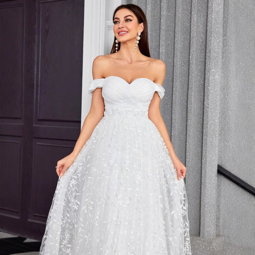 Sweetheart Off-Shoulder Light Wedding Dress