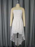 Jacquard Lace Tube Top Bridesmaid Dress
