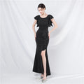 Ruffled Butterfly-Sleeve Cocktail Dress