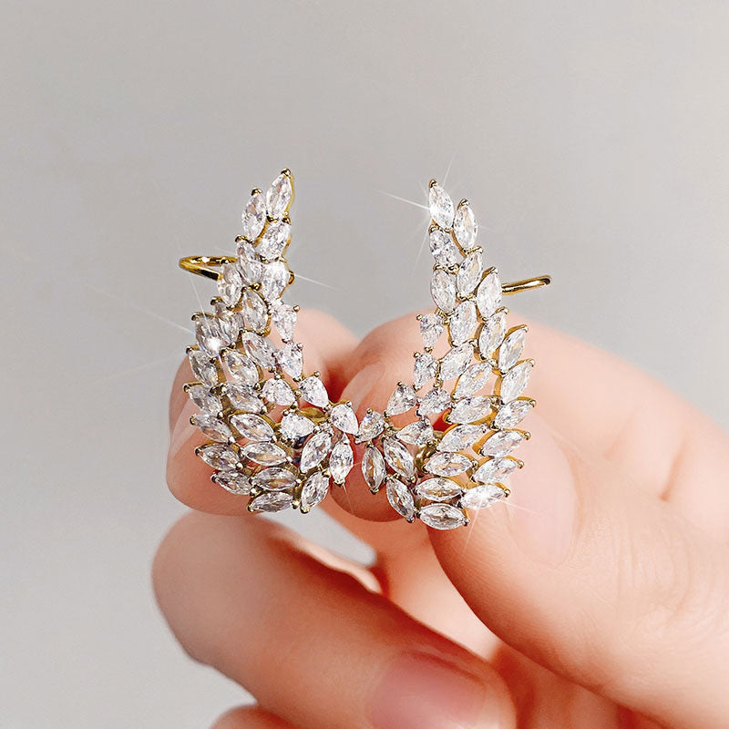 Shi Bright Full-jeweled Korean Angel Wings Ear Clip