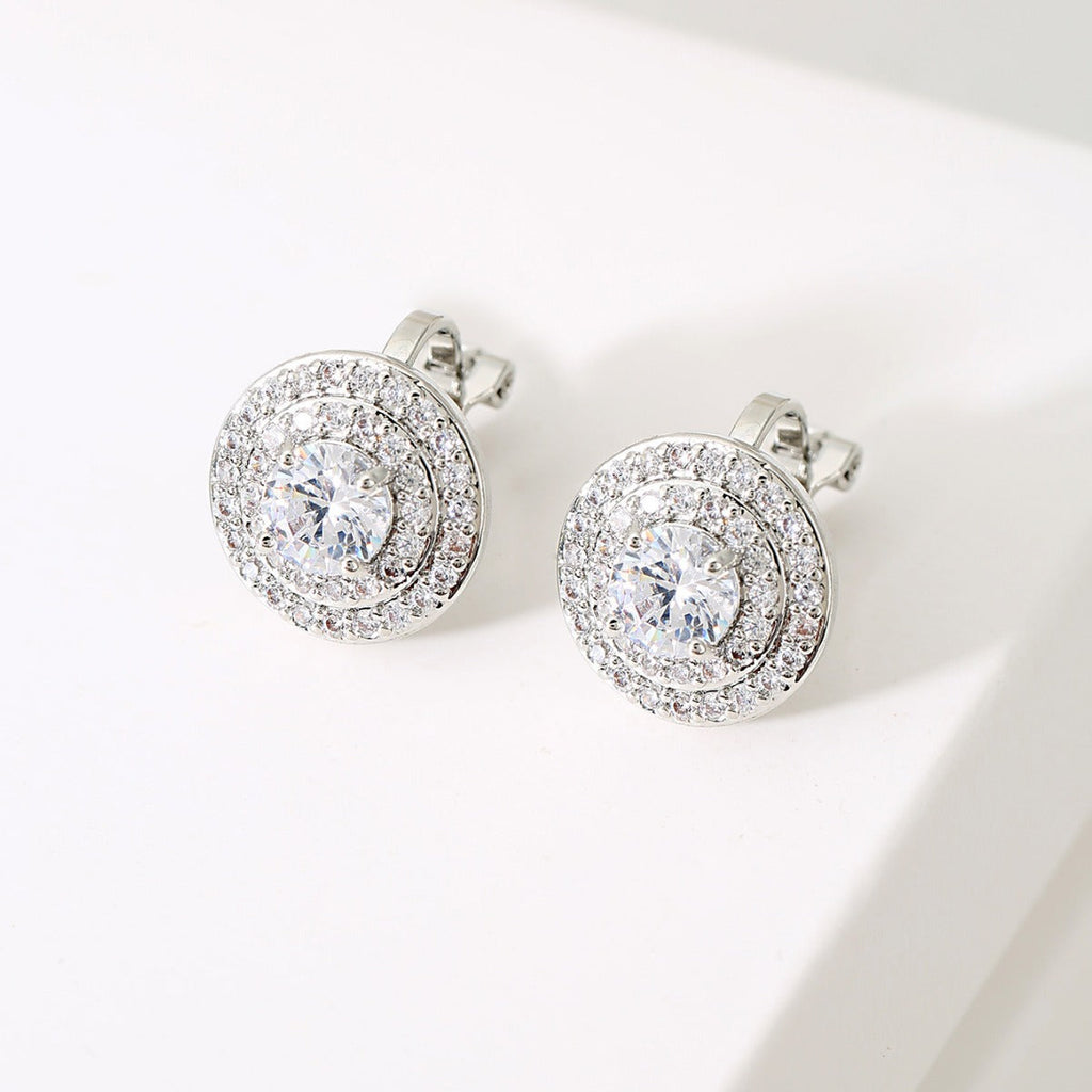 Hop Round High-grade Light Luxury Full Diamond Earless Ear Clip