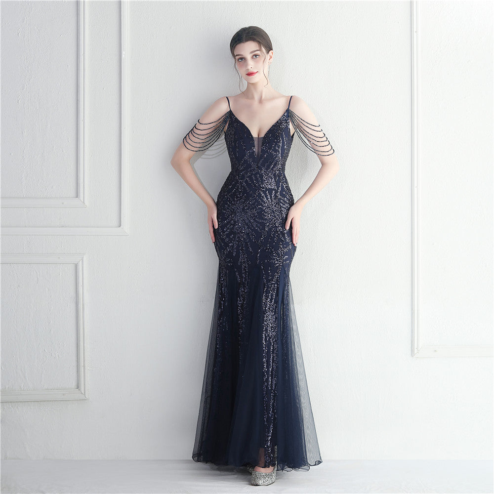Beaded Camisole Evening Dress