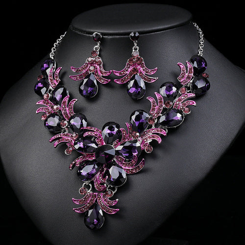Bridal Female Wedding Suit Diamond Alloy Necklaces